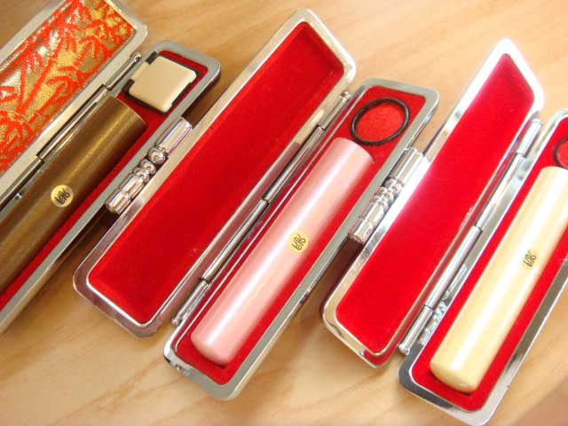 柘のカラーはんこ3個